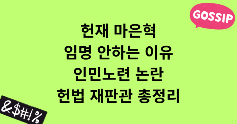 헌재 마은혁 임명 안하는 이유 - 인민노련 논란 헌법 재판관 총정리